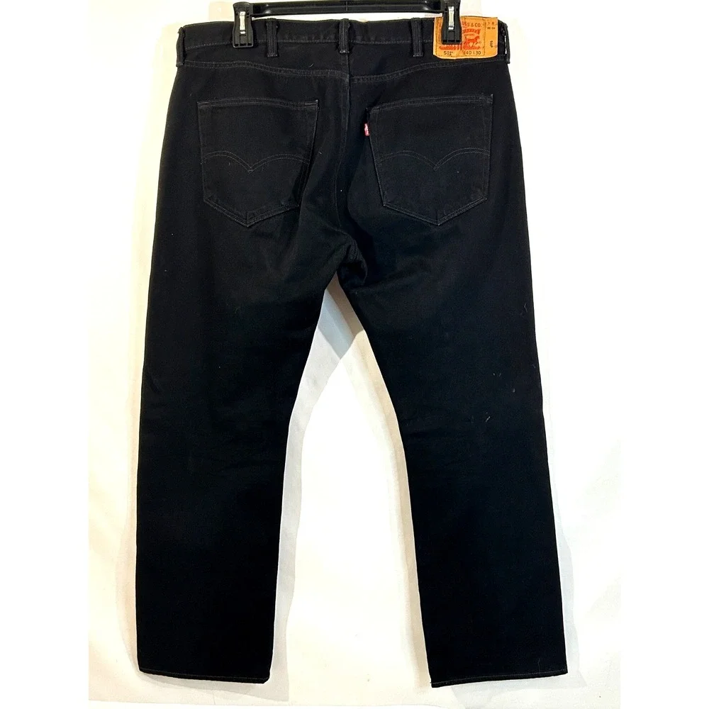 LEVI'S 501 Classic Button Fly Jeans Black Regular Straight Denim W40 L30